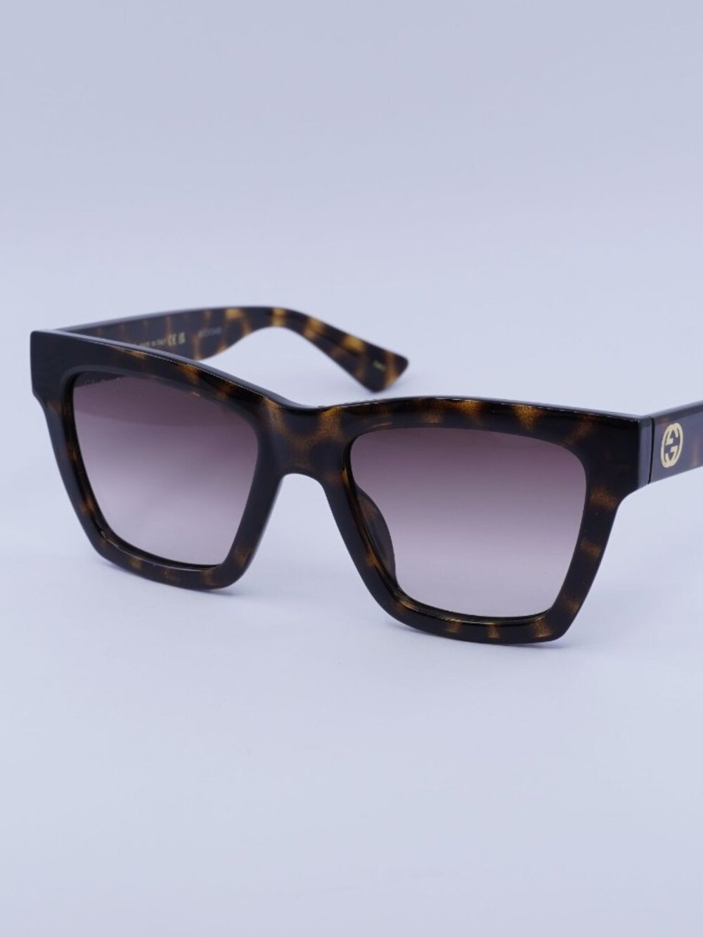 Gucci GG1714S 002 Sunglasses Havana Square Frame, Brown Gradient Lenses